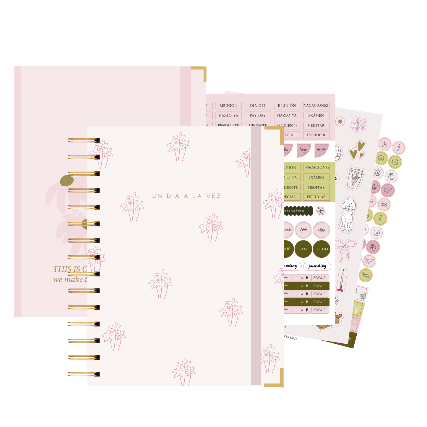 KIT 3 AGENDA MAGNOLIA + JOURNAL CUARZO