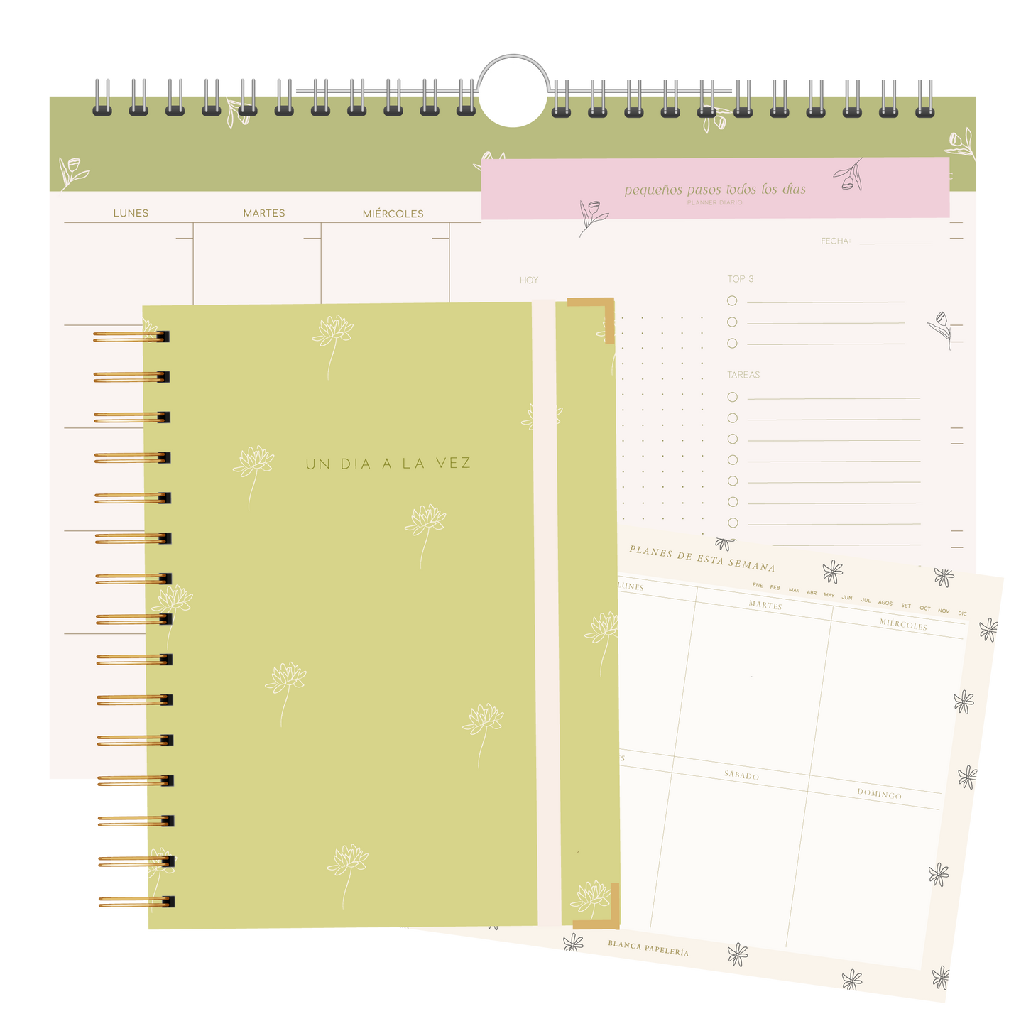 KIT 4 AGENDA ALEGRA + PLANNER MENSUAL + PLANNER SEMANAL + PLANNER DIARIO