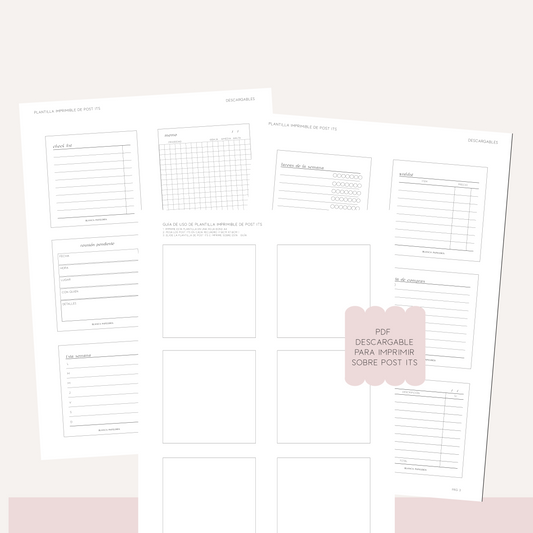 DESCARGABLE PLANTILLA PARA POST ITS