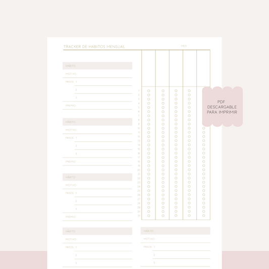 DESCARGABLE TRACKER DE HÁBITOS MENSUAL