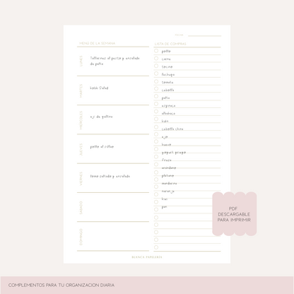 DESCARGABLE MENÚ DE LA SEMANA