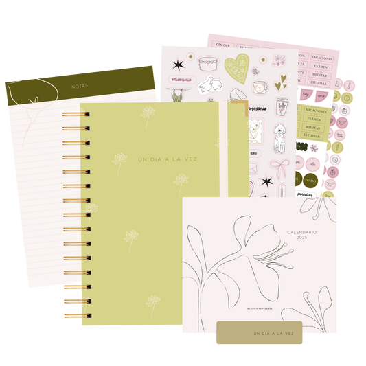 KIT 1 AGENDA SEMANAL ALEGRA + CALENDARIO 2024 + BLOC DE NOTAS