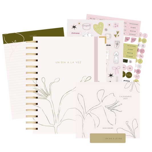 KIT 1 AGENDA SERENA + CALENDARIO 2025 + BLOC DE NOTAS