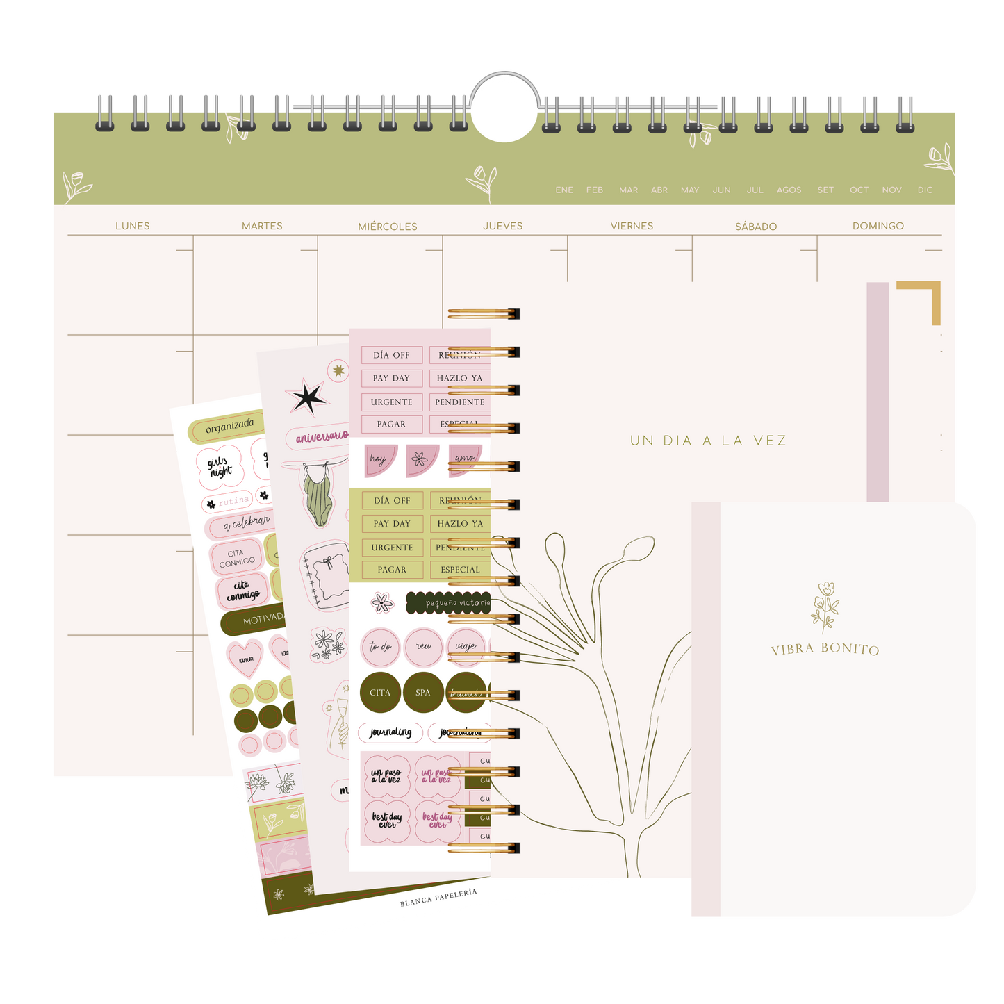 KIT 2 AGENDA SERENA + PLANNER MENSUAL + LIBRETA