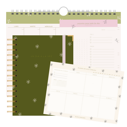 KIT 4 AGENDA AURORA + PLANNER MENSUAL + PLANNER SEMANAL + PLANNER DIARIO