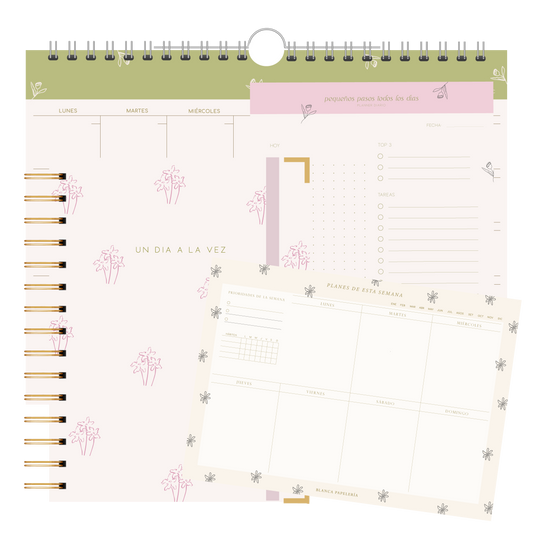 KIT 4 AGENDA MAGNOLIA + PLANNER MENSUAL + PLANNER SEMANAL + PLANNER DIARIO