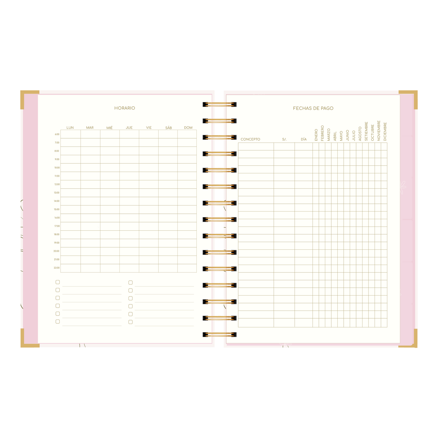 SECCIÓN HORARIO  FECHA DE PAGO DE LA AGENDA