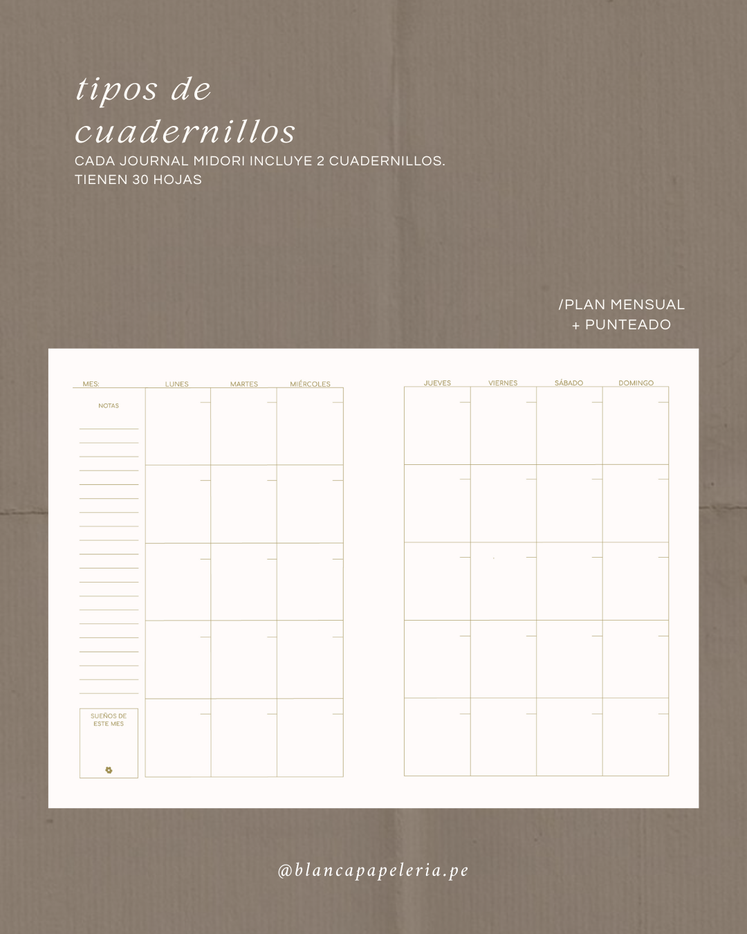 CUADERNILLO PLANNER MENSUAL